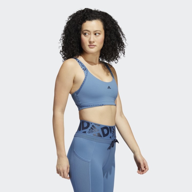 Sutiã Aeroimpact Training Light-support Logo Azul Alterado Da Adidas