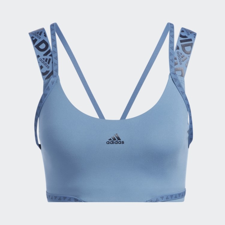 Sutiã Aeroimpact Training Light-support Logo Azul Alterado Da Adidas
