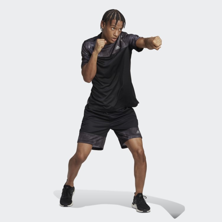 Camiseta De Treino Preta Aeroready Com Estampa De Giz Adidas