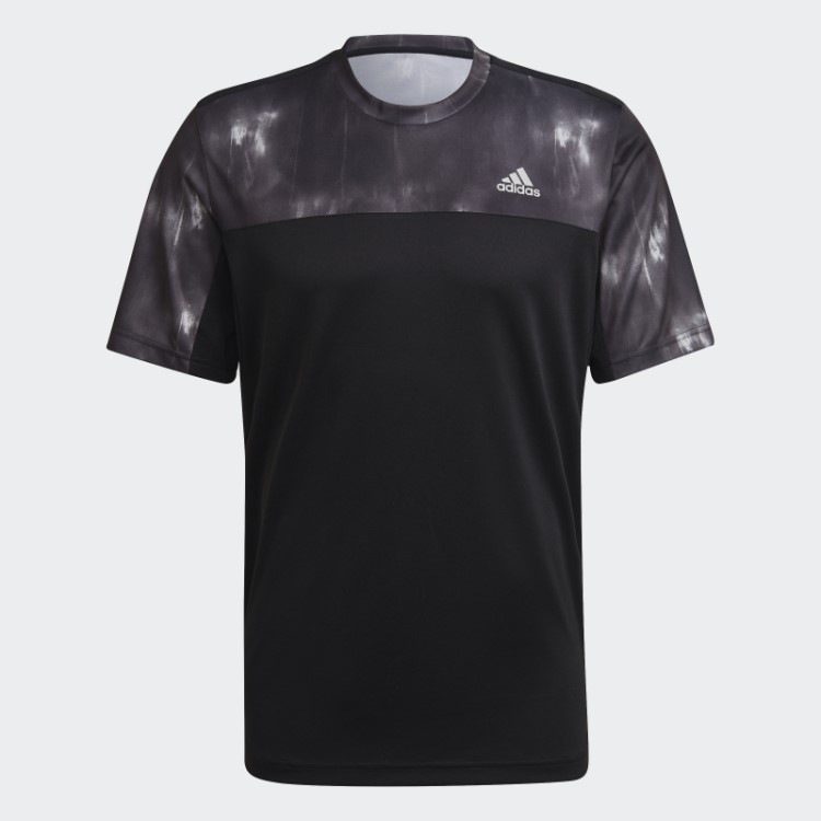 Camiseta De Treino Preta Aeroready Com Estampa De Giz Adidas