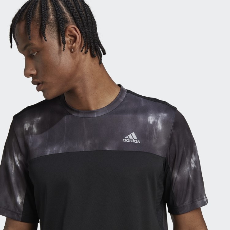 Camiseta De Treino Preta Aeroready Com Estampa De Giz Adidas