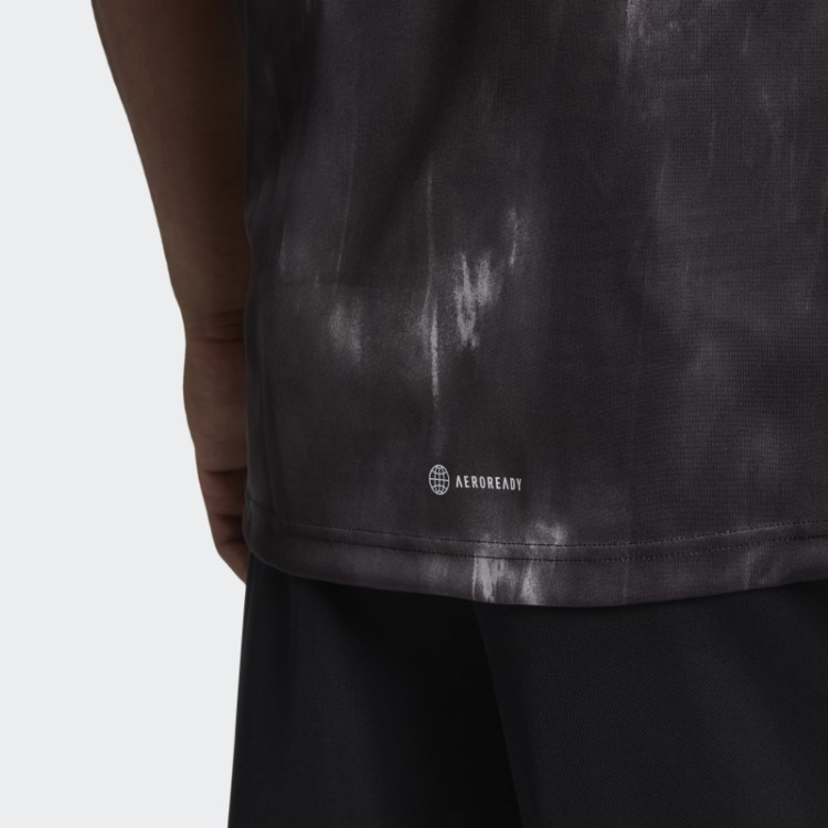 Camiseta De Treino Preta Aeroready Com Estampa De Giz Adidas