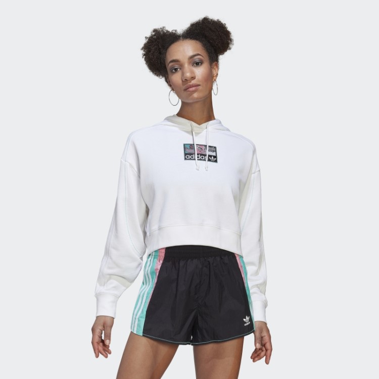 Moletom Com Capuz Branco Adidas Da Moda