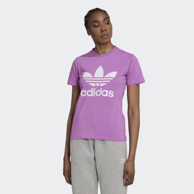Camiseta Adicolor Classics Trefoil Lilás Adidas