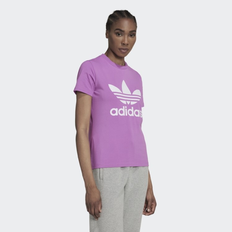 Camiseta Adicolor Classics Trefoil Lilás Adidas