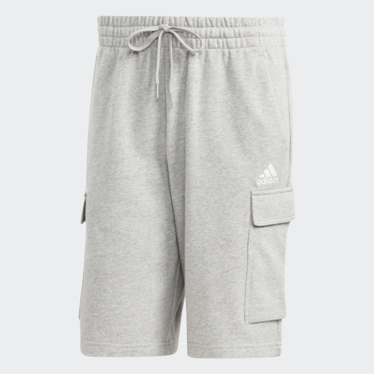 Bermuda Cargo French Terry Adidas Essentials Cinza Médio