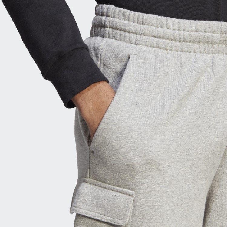 Bermuda Cargo French Terry Adidas Essentials Cinza Médio