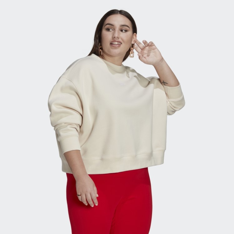 Moletom Branco Adidas Adicolor Essentials (tamanho Grande)