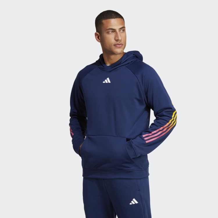 Train Icons 3 Listras Hoodie De Treinamento Azul Escuro Adidas