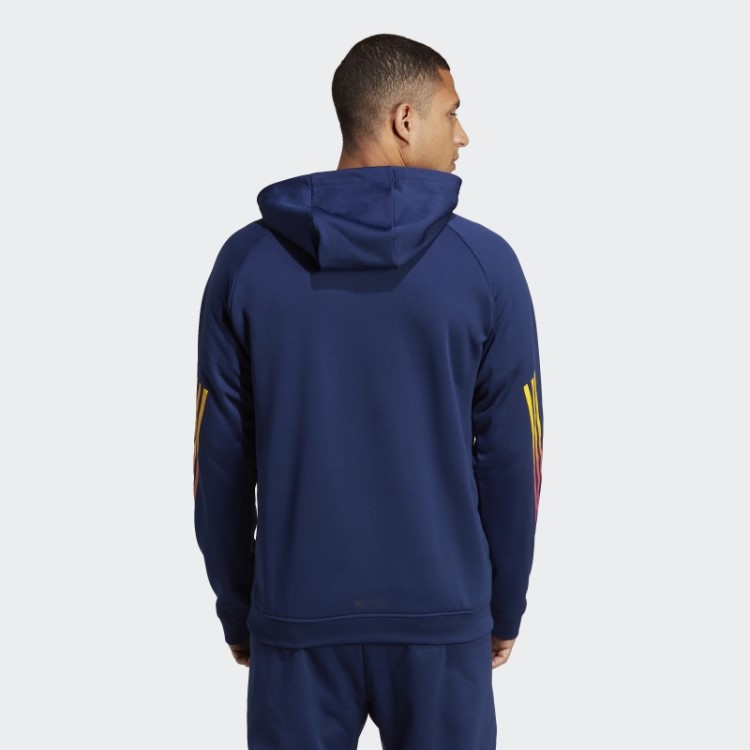 Adidas Train Icons 3 Listras Moletom Com Capuz Azul Escuro