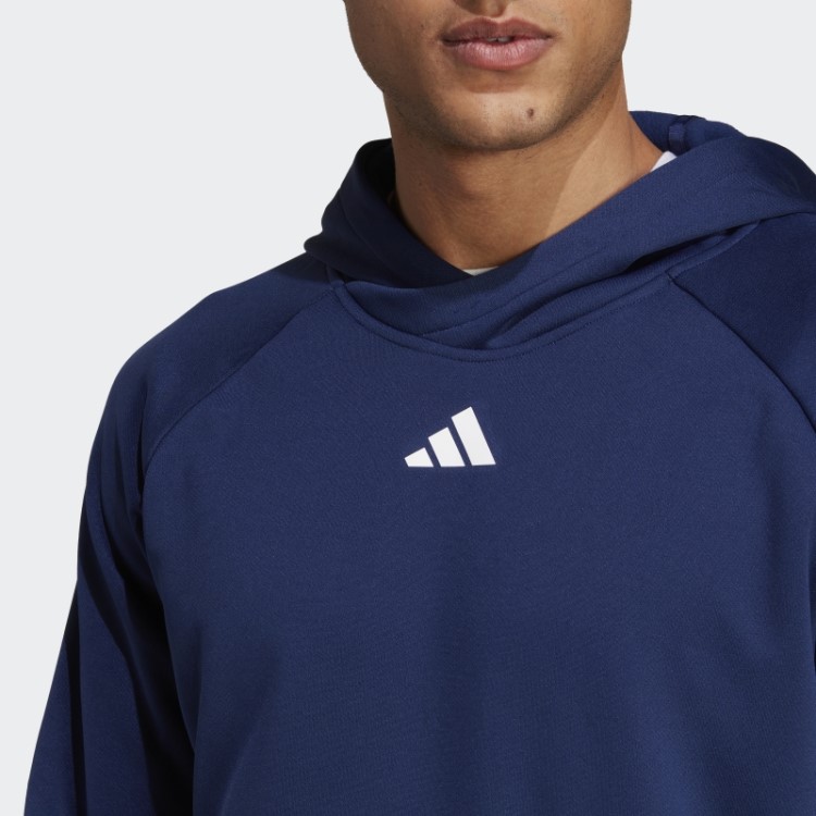 Adidas Train Icons 3 Listras Moletom Com Capuz Azul Escuro