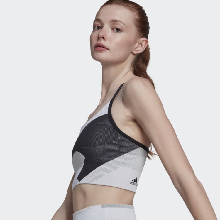 Sutiã Preto Adidas By Stella Mccartney Truestrength Yoga Malha Suporte Leve Quente