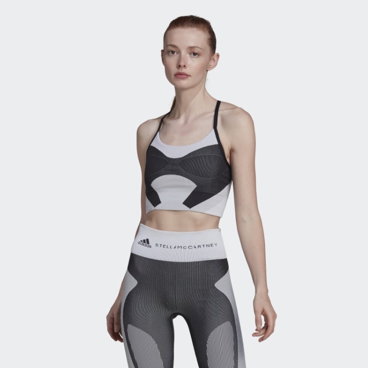 Sutiã Preto Adidas By Stella Mccartney Truestrength Yoga Malha Com Suporte Leve