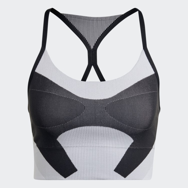 Sutiã Preto Adidas By Stella Mccartney Truestrength Yoga Malha Com Suporte Leve