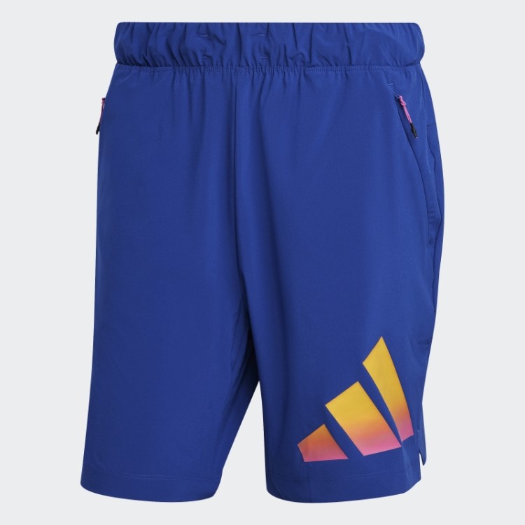Bermuda De Treino Adidas Blue Train Icons Com As Três Listras