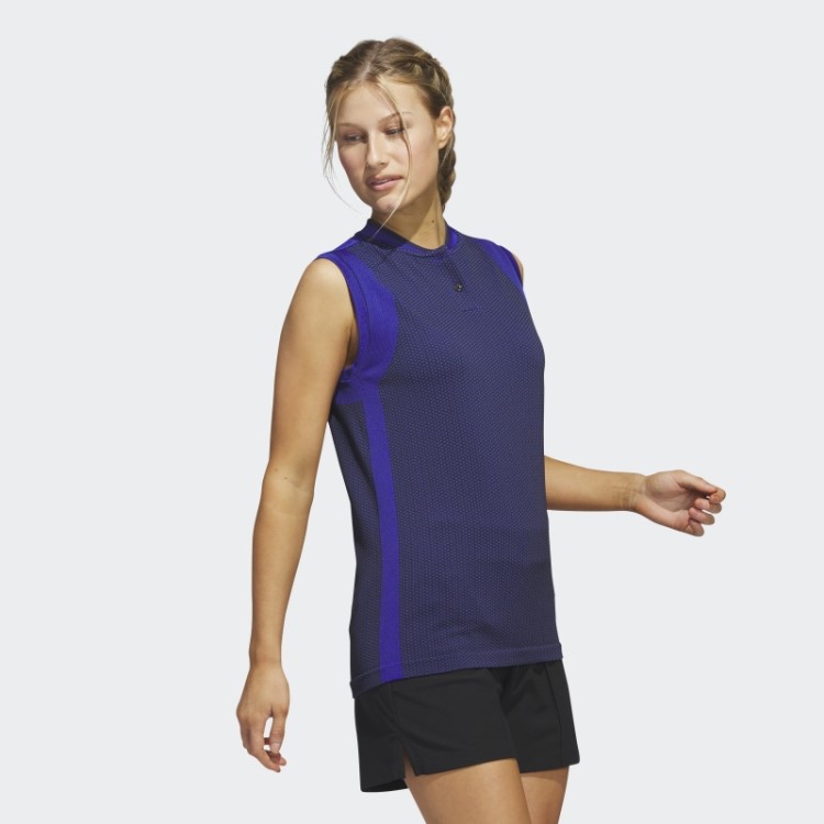 Ultimate365 Tour Camisa Polo Sem Manga Primeknit Azul Adidas