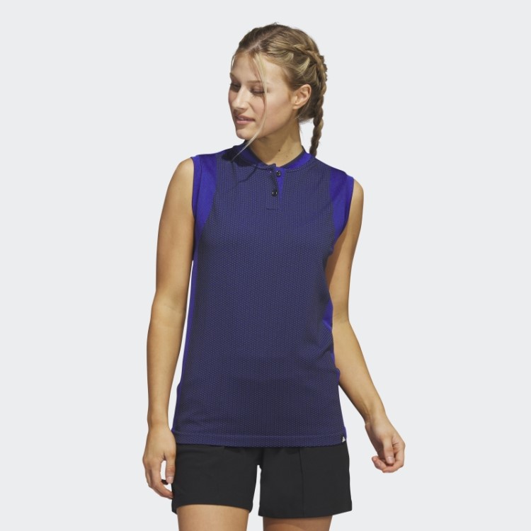 Ultimate365 Tour Camisa Polo Sem Manga Primeknit Azul Adidas