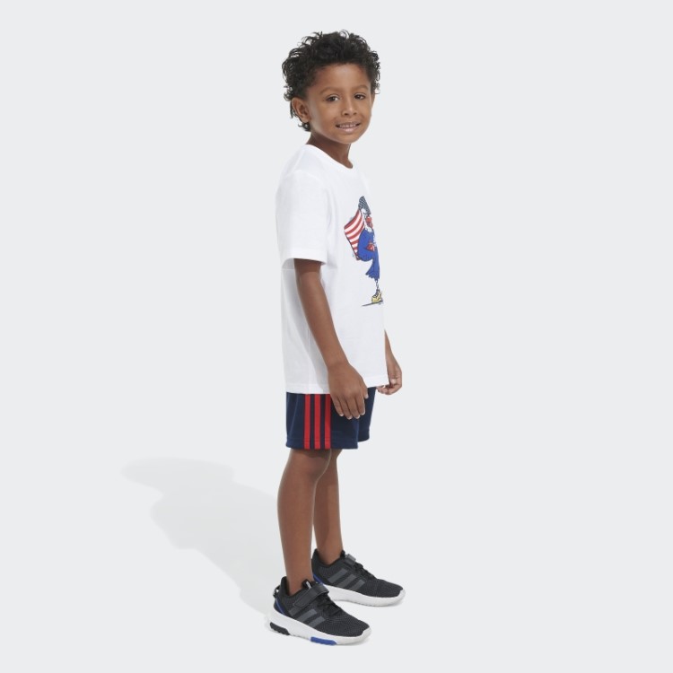 Adidas T-shirt Gráfica Branca E Conjunto Curto