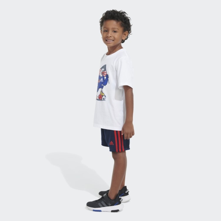 Adidas T-shirt Gráfica Branca E Conjunto Curto