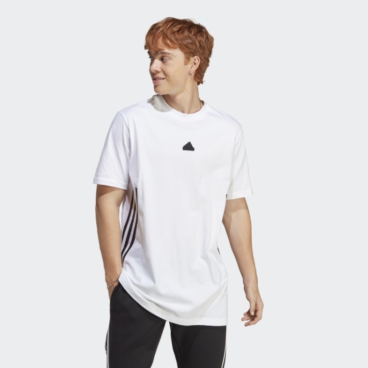 Camiseta Com As Três Listras Future Icons Branca Adidas Fashion
