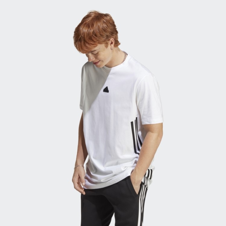 Camiseta Com As Três Listras Future Icons Branca Adidas Fashion