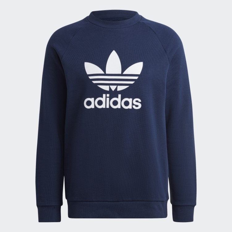 Moletom Gola Careca Adidas Night Indigo Adicolor Classics Trefoil