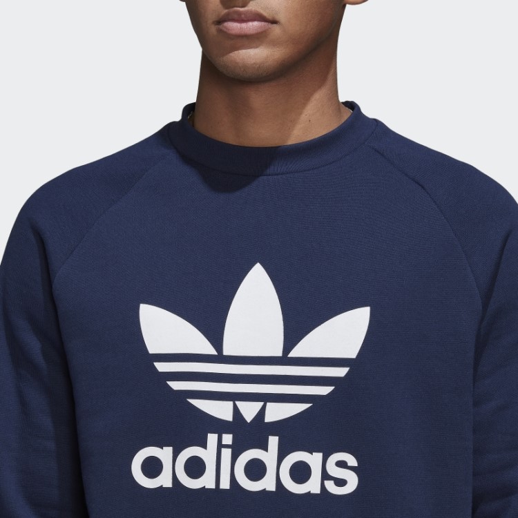 Moletom Gola Careca Adidas Night Indigo Adicolor Classics Trefoil