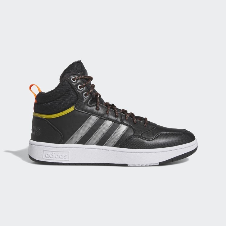 Adidas Black Hoops 3.0 Mid Lifestyle Basquete Clássico Forro De Pele Sapatos De Inverno