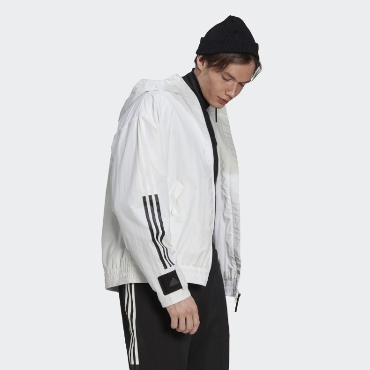 Jaqueta Storm Branco Com As Três Listras Adidas