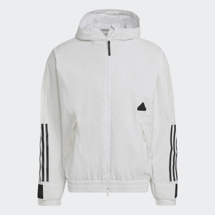 Jaqueta Storm Branco Com As Três Listras Adidas