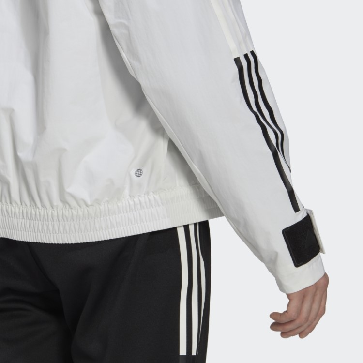 Jaqueta Storm Branco Com As Três Listras Adidas
