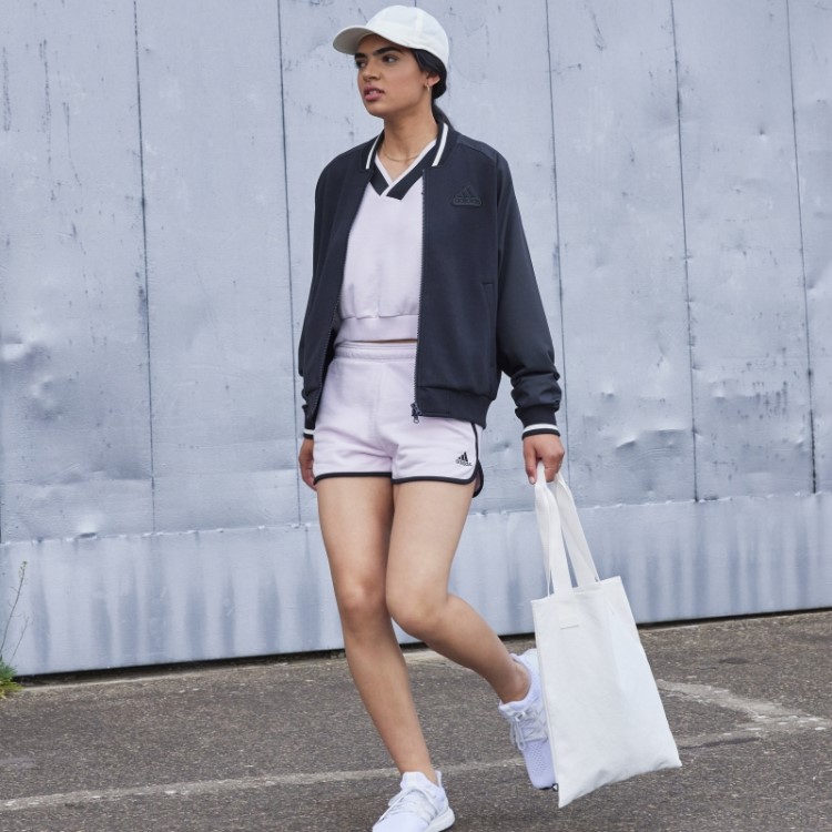Jaqueta Bomber Com Estampa Preta Adidas (gênero Neutro) Moda