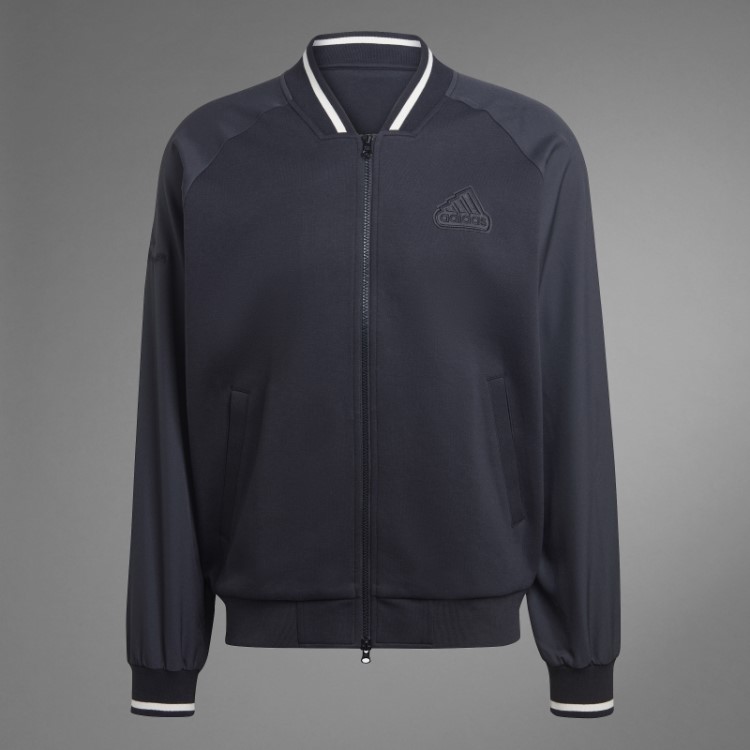 Jaqueta Bomber Com Estampa Preta Adidas (gênero Neutro)