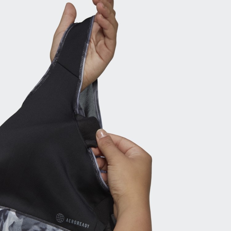 Sutiã Preto Powerreact Com Estampa Allover De Suporte Médio (tamanho Grande) Adidas