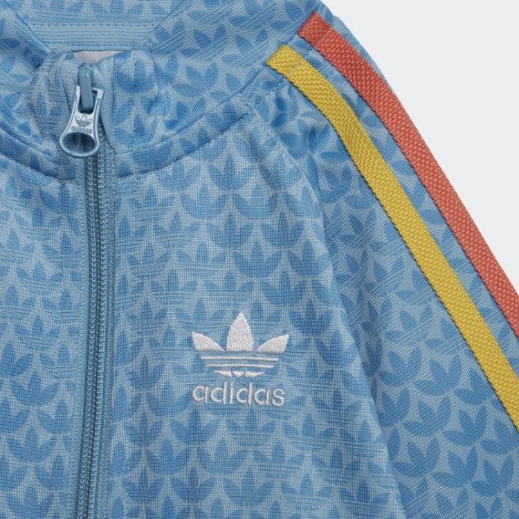 Adidas Macacão Com Estampa De Monograma Azul Claro