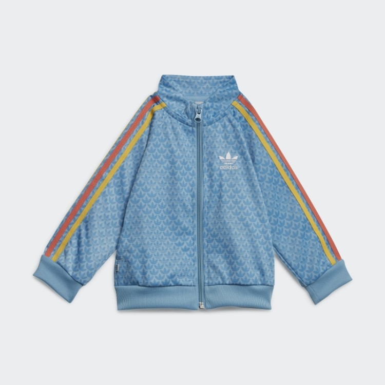 Adidas Agasalho Com Estampa De Monograma Azul