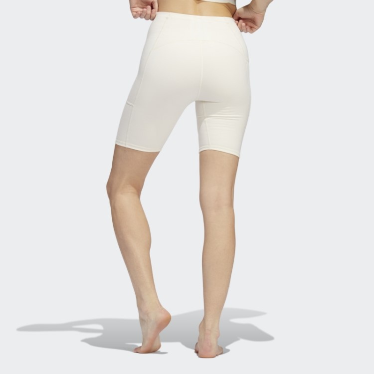 Meia-calça Branca Adidas Yoga 4 Elements Studio Com Bolso
