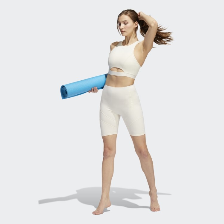 Meia-calça Branca Adidas Yoga 4 Elements Studio Com Bolso Quente