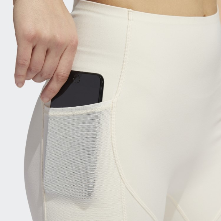 Meia-calça Branca Adidas Yoga 4 Elements Studio Com Bolso Quente