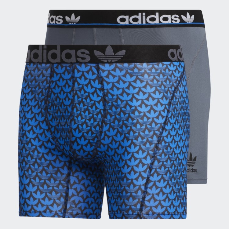 Cueca Boxer Adidas Trefoil 2 Pares Pássaro Azul