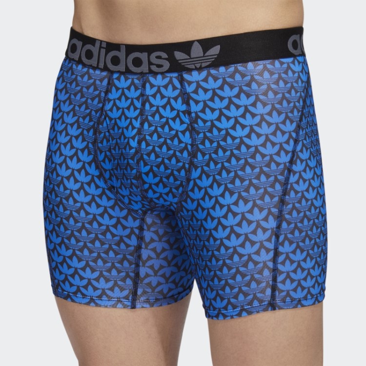 Cueca Boxer Adidas Trefoil 2 Pares Pássaro Azul