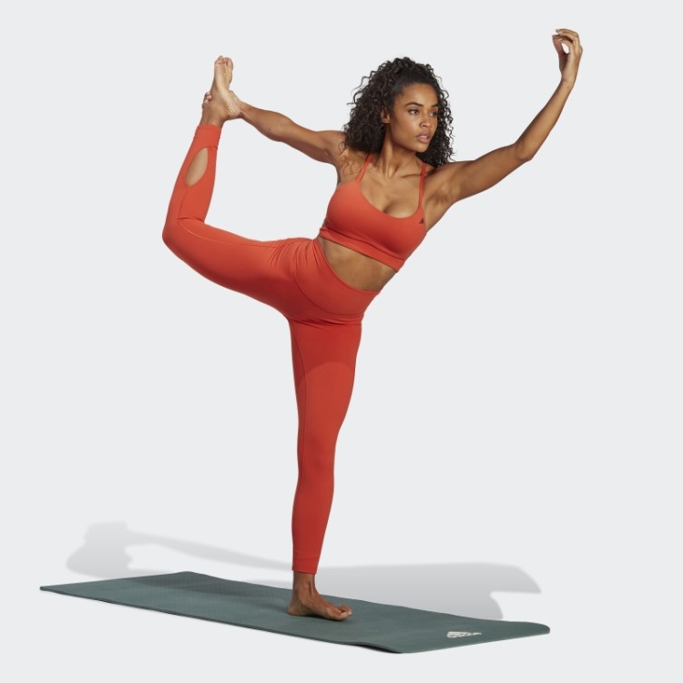 Sutiã Longline Vermelho Para Estúdio De Ioga Com Suporte De Luz Adidas