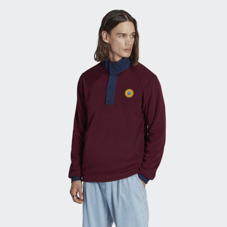 Jaqueta De Lã Polar Adidas Wander Hour Quarter-snap Marrom