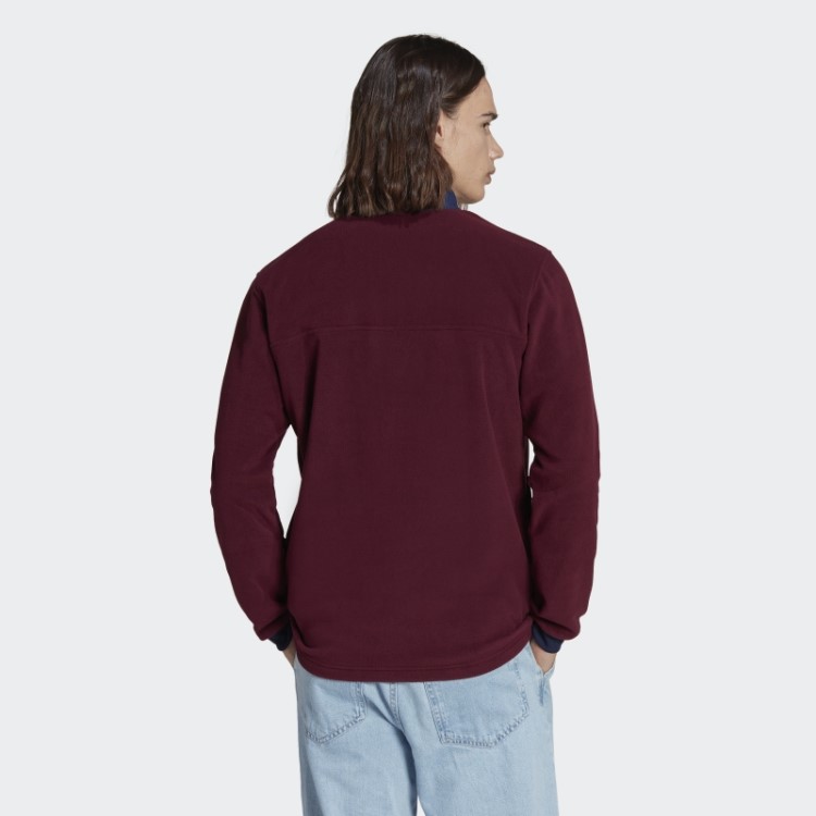 Jaqueta De Lã Polar Adidas Wander Hour Quarter-snap Marrom