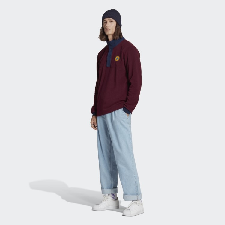 Jaqueta De Lã Polar Adidas Wander Hour Quarter-snap Marrom