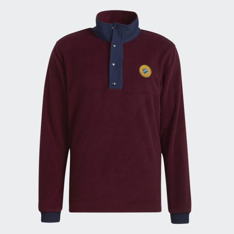 Jaqueta De Lã Polar Adidas Wander Hour Quarter-snap Marrom
