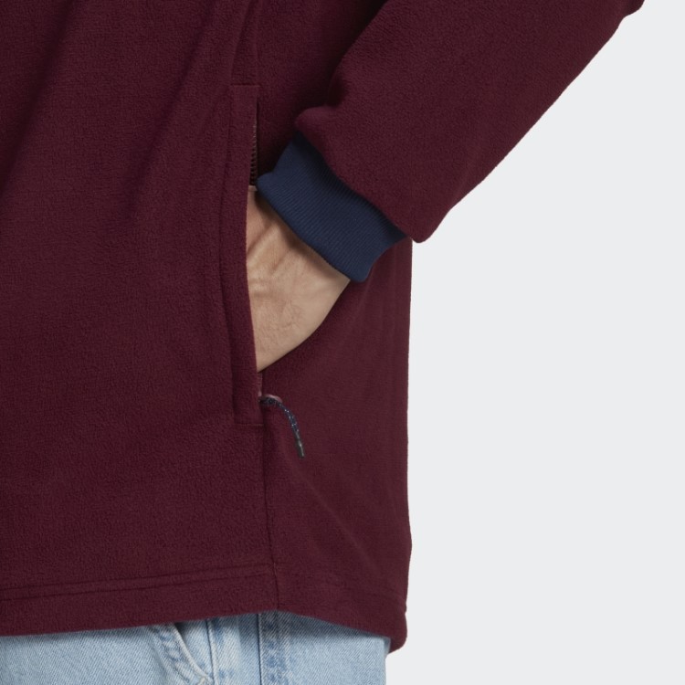 Jaqueta De Lã Polar Adidas Wander Hour Quarter-snap Marrom