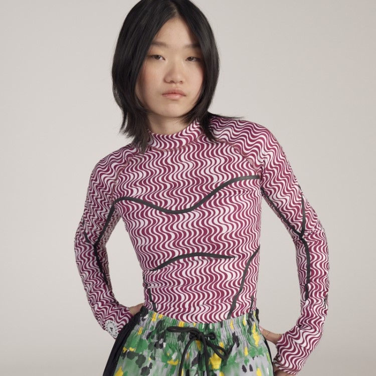 Branco Adidas By Stella Mccartney Truepurpose Estampado Manga Longa Quente
