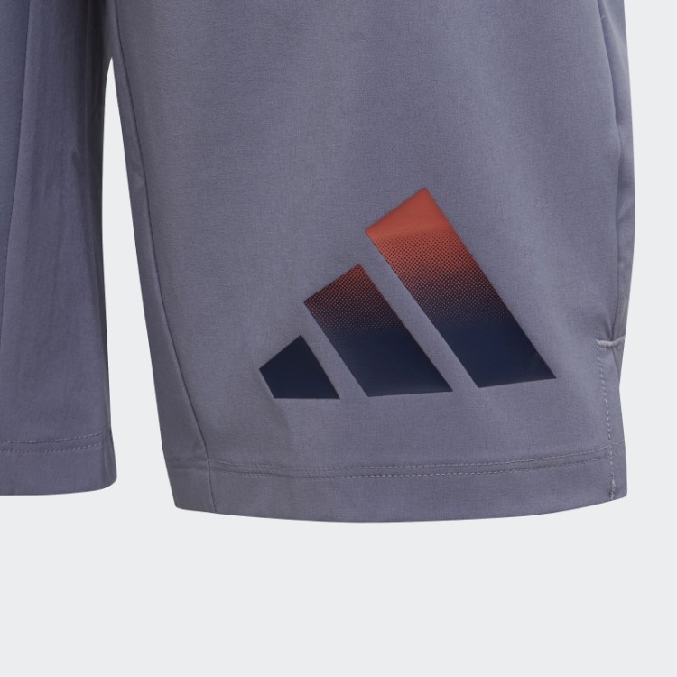 Adidas Train Icons Short Aeroready Logo Tecido Violeta Prateado