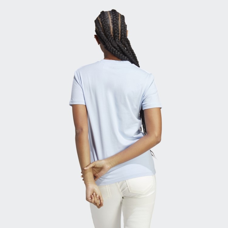 Camiseta Adidas Essentials Slim Com As Três Listras Blue Dawn